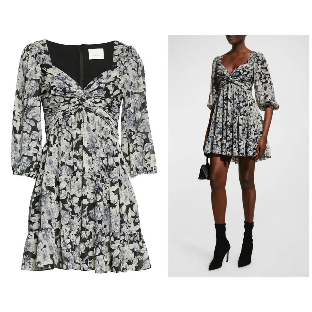 CINQ À SEPT Harlie Floral Balloon Sleeve Dress